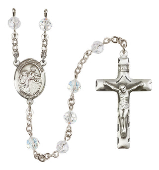 Sterling Silver 6mm Austrian Crystal Saint Nimatullah Rosary in Crystal