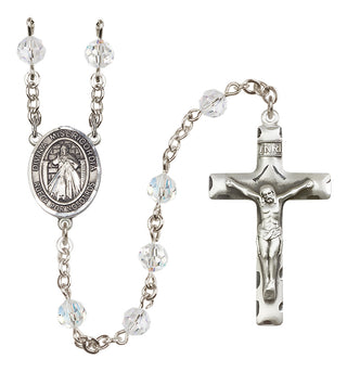 Sterling Silver 6mm Austrian Crystal Divina Misericordia Rosary in Crystal