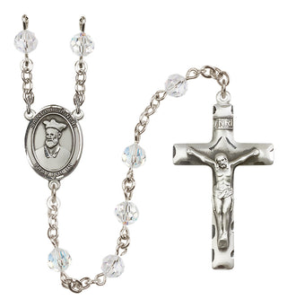Sterling Silver 6mm Austrian Crystal Saint Philip Neri Rosary in Crystal