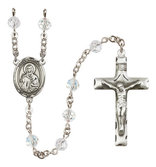 Sterling Silver 6mm Austrian Crystal Saint Marina Rosary in Crystal