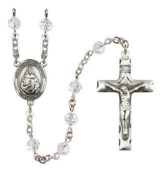 Sterling Silver 6mm Austrian Crystal Saint Theodora Rosary in Crystal