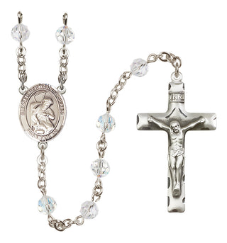 Sterling Silver 6mm Austrian Crystal Blessed Herman the Cripple Rosary in Crystal