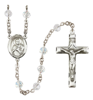 Sterling Silver 6mm Saint Viator of Bergamo  Engraved Catholic Rosaries