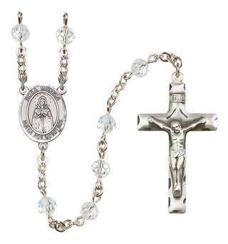 Sterling Silver 6mm Our Lady Rosa Mystica  Engraved Catholic Rosaries