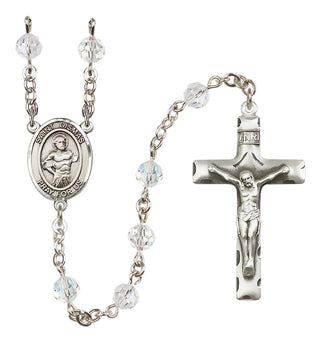 Sterling Silver 6mm Austrian Crystal Saint Dismas Rosary in Crystal