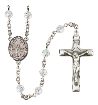 Sterling Silver 6mm Austrian Crystal Saint Medard of Noyon Rosary in Crystal