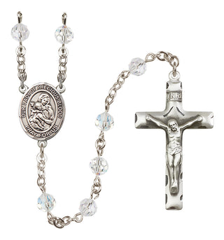 Sterling Silver 6mm Austrian Crystal Our Lady of the Precious Blood Rosary in Crystal