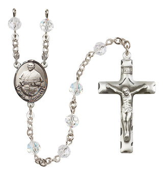Sterling Silver 6mm Austrian Crystal Pope Francis Rosary in Crystal