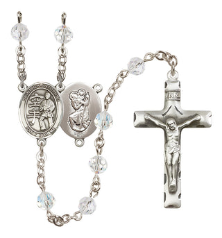 Sterling Silver 6mm Saint Christopher / Karate Rosary
