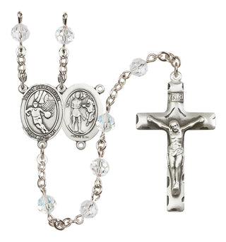 Sterling Silver 6mm Saint Sebastian/Basketball Rosary