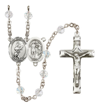 Sterling Silver 6mm Saint Sebastian/Softball Rosary