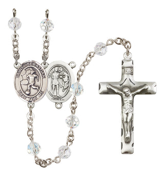 Sterling Silver 6mm Saint Sebastian/Soccer-Women Rosary