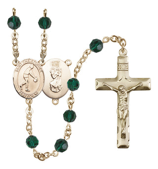 14kt Gold Filled 6mm Saint Christopher/Basketball Rosary