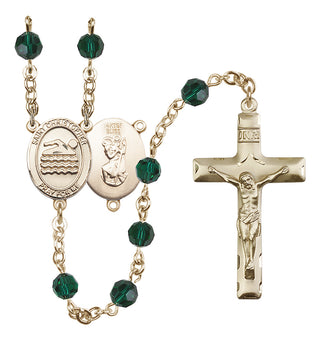 14kt Gold Filled 6mm Saint Christopher/Swimming Rosary