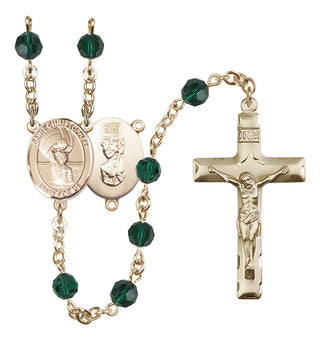 14kt Gold Filled 6mm Saint Christopher/Water Polo Men Rosary
