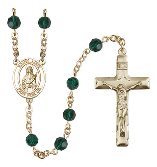 14kt Gold Filled 6mm Saint Lucy  Engraved Catholic Rosaries