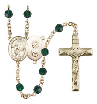 14kt Gold Filled 6mm Saint Christopher/Soccer Rosary