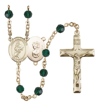 14kt Gold Filled 6mm Saint Christopher/Softball Rosary