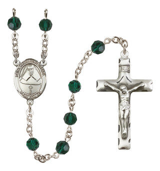 Sterling Silver 6mm Saint Katharine Drexel  Engraved Catholic Rosaries