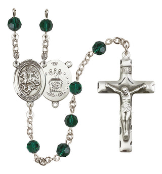 Sterling Silver 6mm Saint George / Air Force Rosary