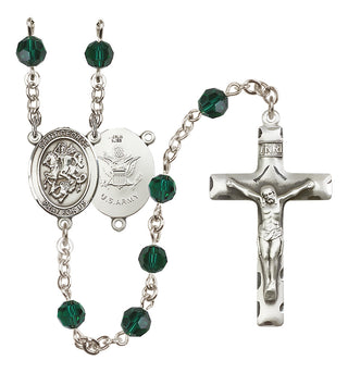 Sterling Silver 6mm Saint George / Army Rosary