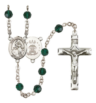Sterling Silver 6mm Saint Joan of Arc / Air Force Rosary