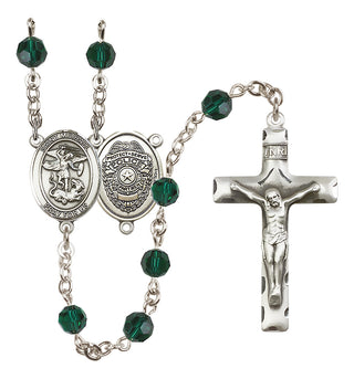 Sterling Silver 6mm Saint Michael the Archangel/Policeman Rosary