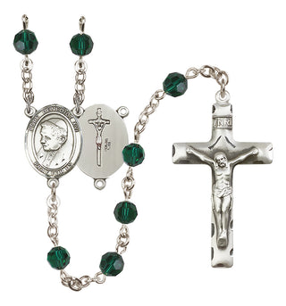 Sterling Silver 6mm Austrian Crystal Pope Emeritace Benedict XVI Rosary in Emerald