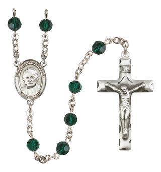 Sterling Silver 6mm Saint Arnold Janssen  Engraved Catholic Rosaries