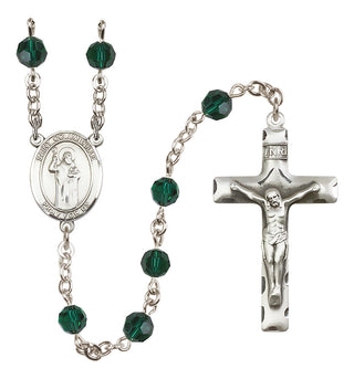 Sterling Silver 6mm Saint Columbkille  Engraved Catholic Rosaries