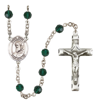Sterling Silver 6mm Pope Pius V  Engraved Catholic Rosaries
