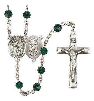 Sterling Silver 6mm Saint Christopher / Karate Rosary