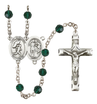 Sterling Silver 6mm Saint Sebastian /Track&Field-Men Rosary
