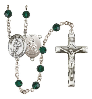 Sterling Silver 6mm Guardian Angel/Softball Rosary