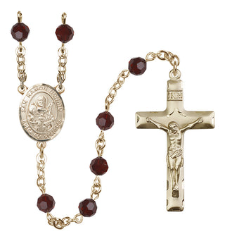 14 Karat Gold-Filled 6mm Austrian Crystal San Ramon Nonato Rosary in Garnet