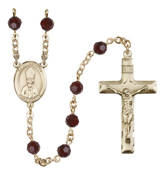 14kt Gold Filled 6mm Saint Anselm of Canterbury  Engraved Catholic Rosaries