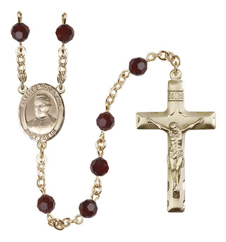 14kt Gold Filled 6mm Blessed Miguel Pro  Engraved Catholic Rosaries