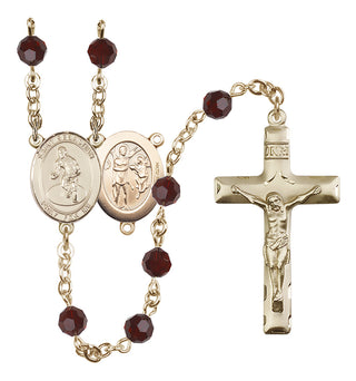 14kt Gold Filled 6mm Saint Sebastian/Wrestling Rosary