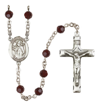 Sterling Silver 6mm Saint Boniface  Engraved Catholic Rosaries