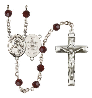 Sterling Silver 6mm Saint Joan of Arc / Army Rosary