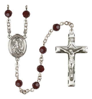 Sterling Silver 6mm Saint Lazarus  Engraved Catholic Rosaries