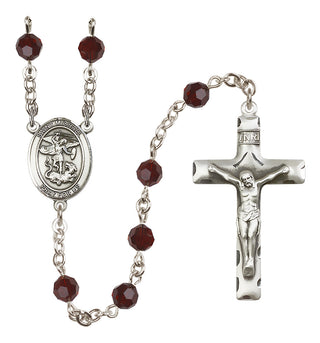 Sterling Silver 6mm Saint Michael the Archangel  Engraved Catholic Rosaries