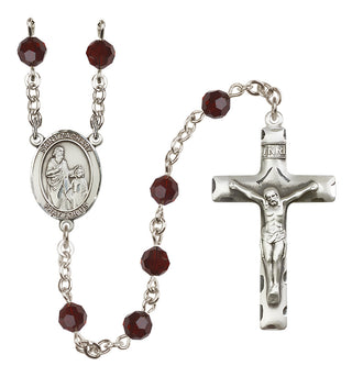 Sterling Silver 6mm Saint Zachary  Engraved Catholic Rosaries