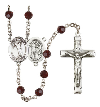 Sterling Silver 6mm Saint Sebastian/Golf Rosary
