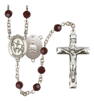 Sterling Silver 6mm Saint Kateri/Equestrian Rosary