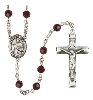 Sterling Silver 6mm Saint Placidus  Engraved Catholic Rosaries