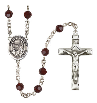 Sterling Silver 6mm Virgen de Lourdes  Engraved Catholic Rosaries