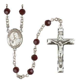 Sterling Silver 6mm Saint Finnian of Clonard  Engraved Catholic Rosaries