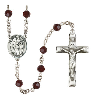 Sterling Silver 6mm Guardian Angel w/Children  Engraved Catholic Rosaries