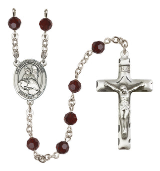 Sterling Silver 6mm Guardian Angel Protector  Engraved Catholic Rosaries